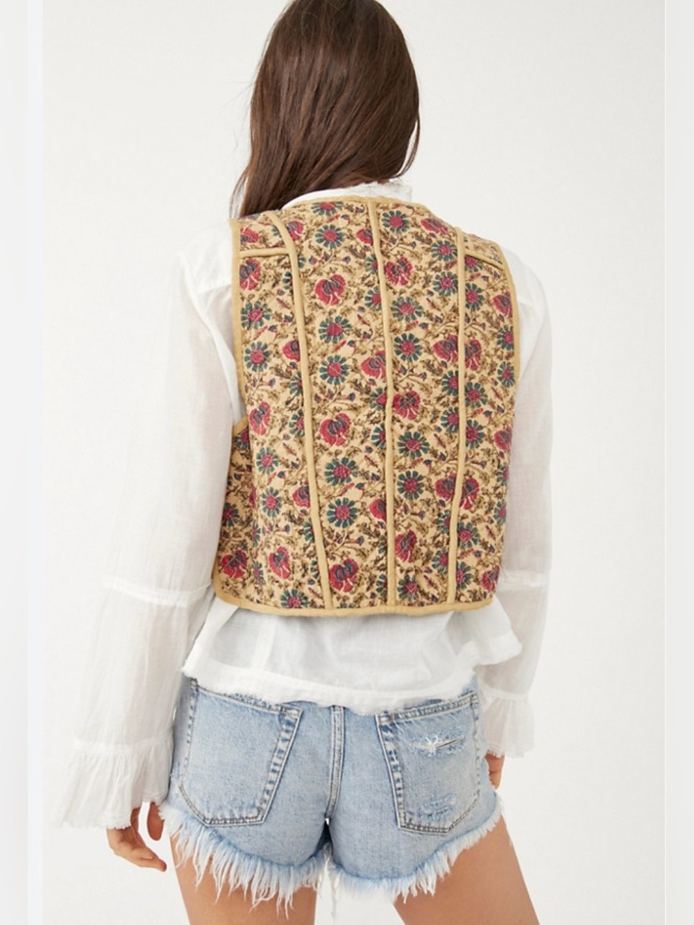 Free People Kenzie Quilted Vest size M Boho Festival Cottage - Picture 10 of 10